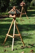 dobar 98720e – Luksusowy 6-Kątny Domek i Karmnik dla Ptaków z Silosem – Lite Drewno Sosnowe– 51 x 45 x 37 cm