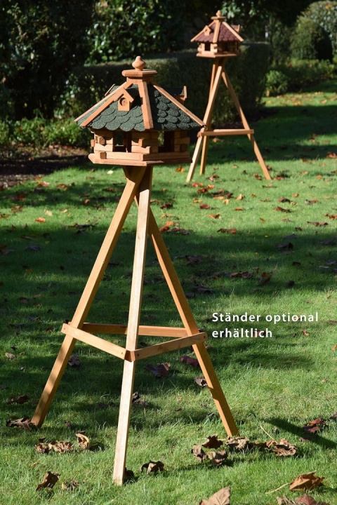 dobar 98720e – Luksusowy 6-Kątny Domek i Karmnik dla Ptaków z Silosem – Lite Drewno Sosnowe– 51 x 45 x 37 cm