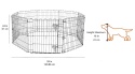 Amazon Basics – Kojec Modułowy i Wybieg dla Psa – 8 Paneli z Drzwiami – Wysokość 61 cm – Czarny – Do Domu i Ogrodu