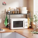 HOMCOM – Nowoczesny Metalowy Regał na Kuchenkę Mikrofalową – Konstrukcja Rozsuwana (39,5 - 64 cm)