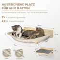 WOOWOOD® – Luksusowa Ścianka Wspinaczkowa i Zestaw Mebli Ściennych dla Kota – Lite Drewno, 2x Hamak i Schodki