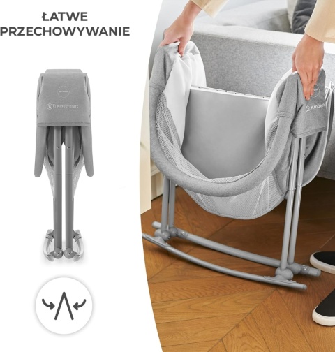 Kinderkraft LOVI 3w1 – Wielofunkcyjne Łóżeczko Dziecięce, Łóżko Turystyczne i Kołyska – Pałąk z Zabawkami