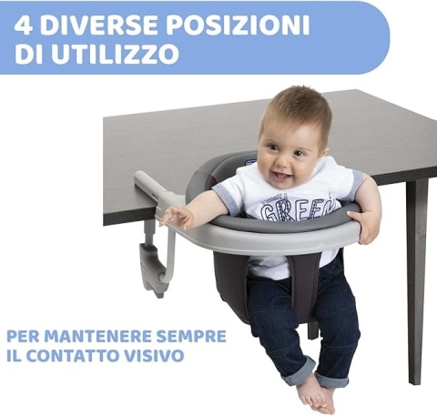 Chicco 360° – Innowacyjne Obrotowe Krzesełko Zawieszane na Stół i Fotelik do Karmienia – Regulacja w 6 Pozycjach