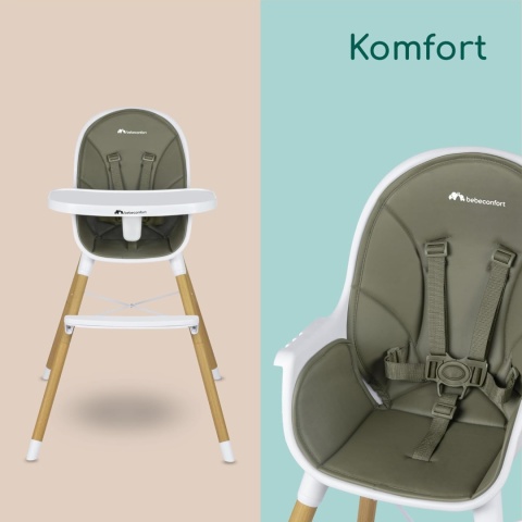 Bebeconfort Avista 2w1 – Ewolucyjne Krzesełko do Karmienia i Małe Krzesło do Zabawy – Styl Skandynawski