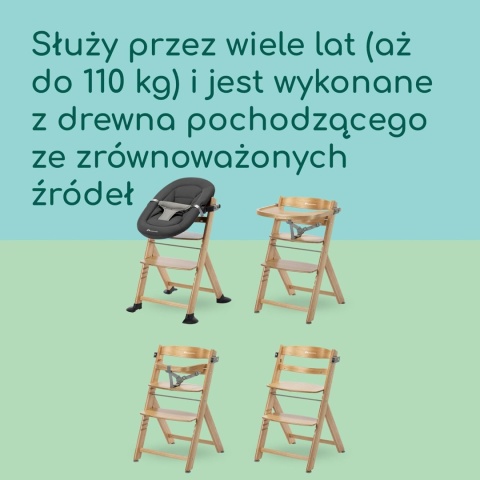 Bebeconfort Timba 2 – Wielofunkcyjne Ewolucyjne Krzesełko do Karmienia z Drewna Kauczukowego