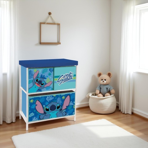 Arditex® Disney Lilo & Stitch – Licencjonowany Regał Dziecięcy z 3 Pojemnikami – Organizer i Szafka na Zabawki oraz Ubrania