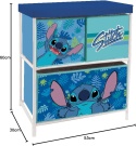 Arditex® Disney Lilo & Stitch – Licencjonowany Regał Dziecięcy z 3 Pojemnikami – Organizer i Szafka na Zabawki oraz Ubrania