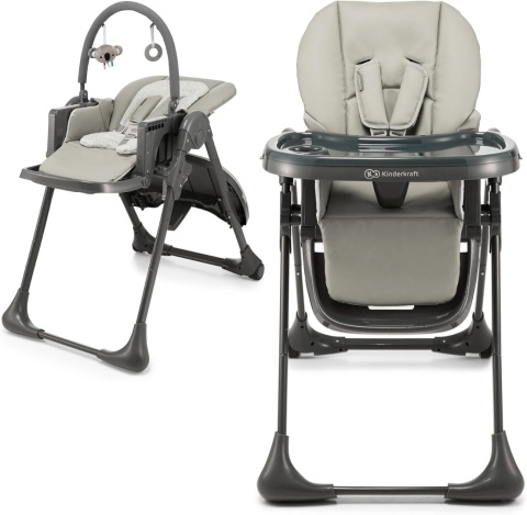 Kinderkraft® TUMMIE – Wielofunkcyjne Krzesełko do Karmienia i Leżaczek Niemowlęcy 2w1 – Od Urodzenia do 15 kg