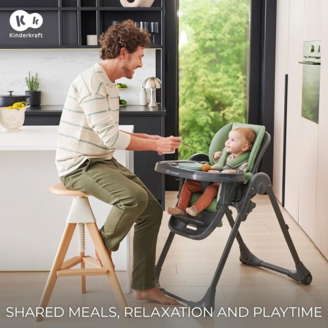 Kinderkraft® TUMMIE – Wielofunkcyjne Krzesełko do Karmienia i Leżaczek Niemowlęcy 2w1 – Od Urodzenia do 15 kg