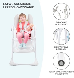 Kinderkraft® YUMMY – Komfortowe Krzesełko do Karmienia z Regulacją Wysokości i Oparcia