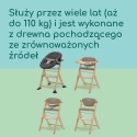Bebeconfort Timba 2 z Poduszką – Wielofunkcyjne Ewolucyjne Krzesełko do Karmienia z Drewna Kauczukowego