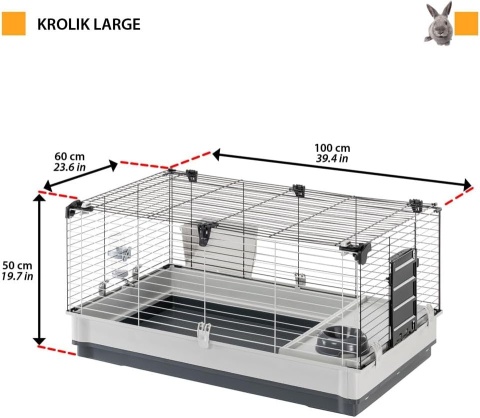 Ferplast® – Kompaktowa Klatka dla Małych Gryzoni i Świnek Morskich – Pełne Wyposażenie (Domek, Poidło, Paśnik)