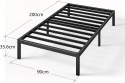 Zinus® Elias – Pancerna Stalowa Rama Łóżka Platformowego z Lamelami – 90 x 200 cm (Wysokość 36 cm)