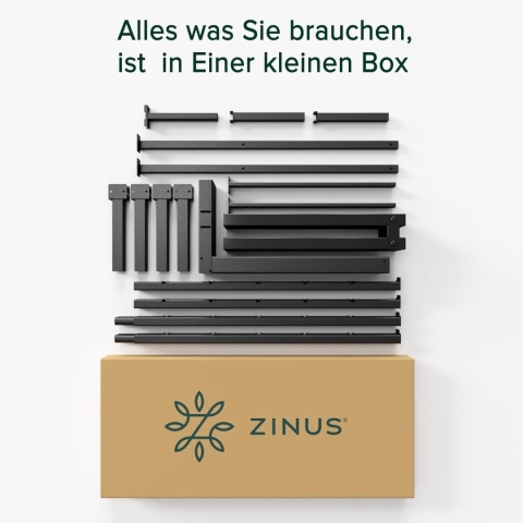 Zinus® Elias – Pancerna Stalowa Rama Łóżka Platformowego z Lamelami – 90 x 200 cm (Wysokość 36 cm)