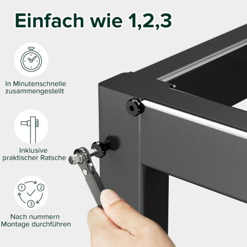 Zinus® Elias – Pancerna Stalowa Rama Łóżka Platformowego z Lamelami – 90 x 200 cm (Wysokość 36 cm)