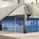Zinus® Elias – Pancerna Stalowa Rama Łóżka Platformowego z Lamelami – 90 x 200 cm (Wysokość 36 cm)