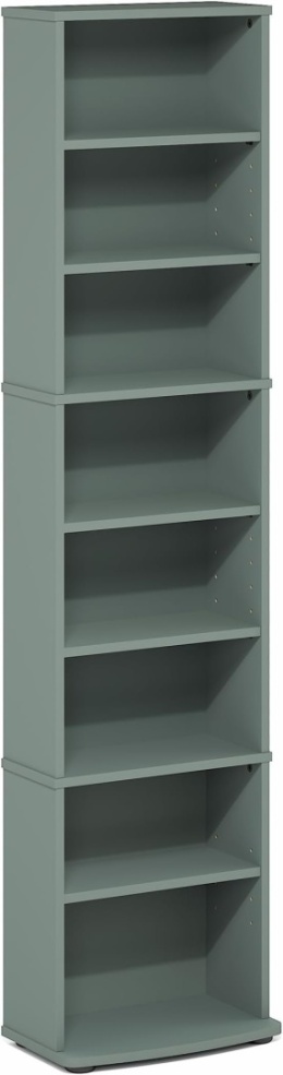 Furinno® JAYA – Ekskluzywny Pionowy Regał Multimedialny i Biblioteczka 8-Poziomowa – Regulowane Półki