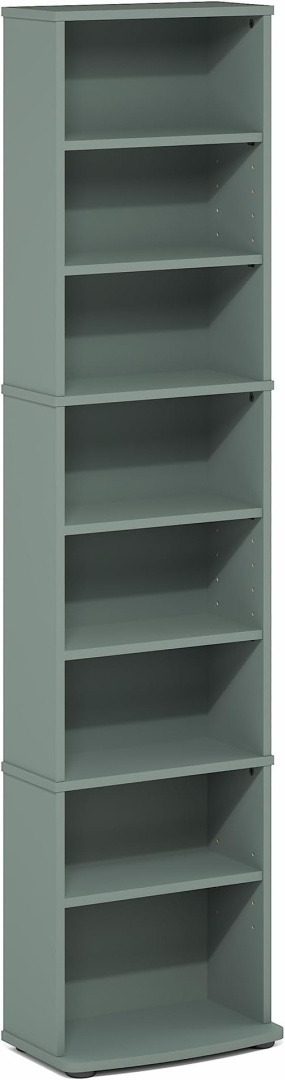 Furinno® JAYA – Ekskluzywny Pionowy Regał Multimedialny i Biblioteczka 8-Poziomowa – Regulowane Półki