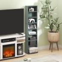 Furinno® JAYA – Ekskluzywny Pionowy Regał Multimedialny i Biblioteczka 8-Poziomowa – Regulowane Półki