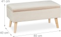 Relaxdays® – Elegancka Ławka Tapicerowana i Skrzynia z Miejscem do Przechowywania – 80 x 40 cm (Pojemność 40L) –