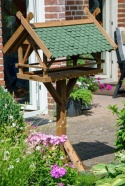 dobar® Westfalen (49005e) – Ekskluzywny Drewniany Karmnik dla Ptaków na Solidnym Stojaku – 78 x 62 x 148 cm