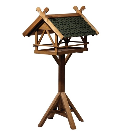 dobar® Westfalen (49005e) – Ekskluzywny Drewniany Karmnik dla Ptaków na Solidnym Stojaku – 78 x 62 x 148 cm