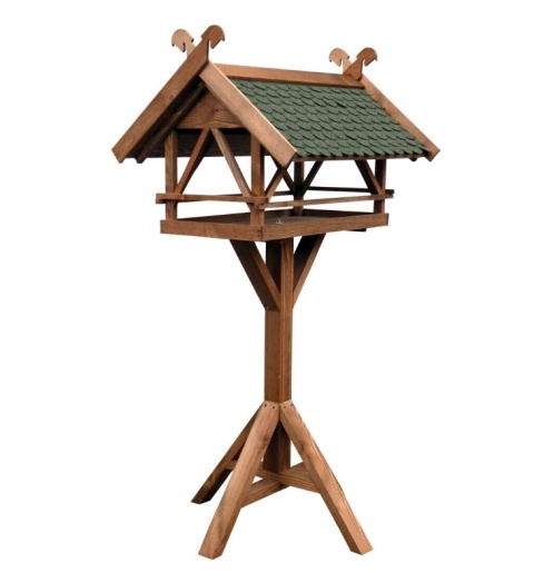 dobar® Westfalen (49005e) – Ekskluzywny Drewniany Karmnik dla Ptaków na Solidnym Stojaku – 78 x 62 x 148 cm