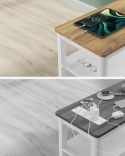 VASAGLE® – Wielofunkcyjny Wąski Stolik Boczny i Nocny – Model LET327W14 – Wbudowana Listwa Zasilająca (2x Gniazdko, 2x USB)