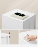 VASAGLE® – Nowoczesny Elegancki Stolik Nocny i Pomocniczy – Model LET631W14 – Wbudowana Stacja Ładowania (2x Gniazdko, 2x USB)