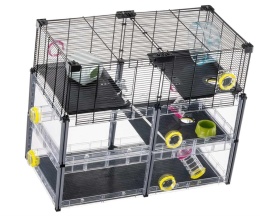 Ferplast® Multipla Chomik – Ekskluzywna Duża Klatka Modułowa dla Chomika i Myszy – 72,5 x 37,5 x 62 cm