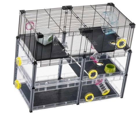 Ferplast® Multipla Chomik – Ekskluzywna Duża Klatka Modułowa dla Chomika i Myszy – 72,5 x 37,5 x 62 cm