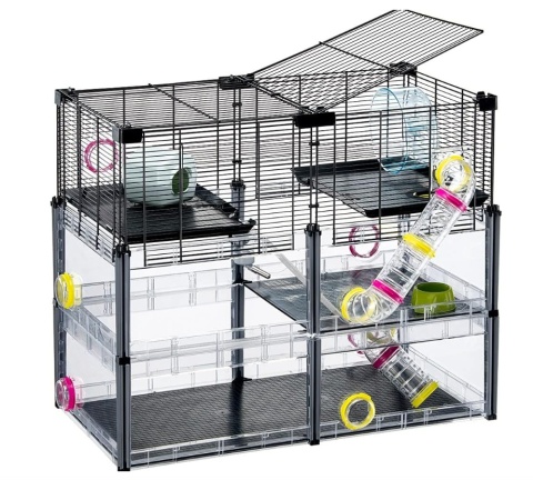 Ferplast® Multipla Chomik – Ekskluzywna Duża Klatka Modułowa dla Chomika i Myszy – 72,5 x 37,5 x 62 cm