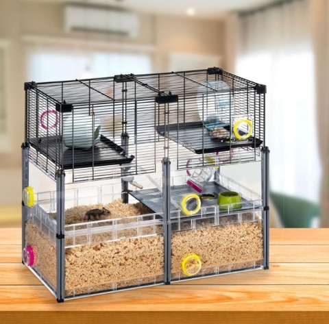 Ferplast® Multipla Chomik – Ekskluzywna Duża Klatka Modułowa dla Chomika i Myszy – 72,5 x 37,5 x 62 cm