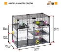 Ferplast® Multipla Chomik – Ekskluzywna Duża Klatka Modułowa dla Chomika i Myszy – 72,5 x 37,5 x 62 cm