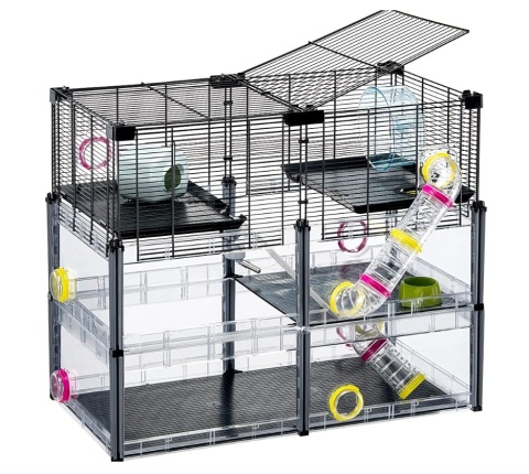 Ferplast® Multipla Chomik – Ekskluzywna Duża Klatka Modułowa dla Chomika i Myszy – 72,5 x 37,5 x 62 cm