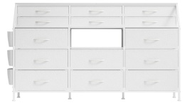 GarveeHome® Super Long Wide Dresser – Ekskluzywna Szeroka Komoda Sypialniana i Regał – 14 Szuflad Tekstylnych
