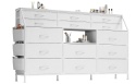 GarveeHome® Super Long Wide Dresser – Ekskluzywna Szeroka Komoda Sypialniana i Regał – 14 Szuflad Tekstylnych