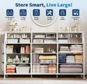 GarveeHome® Super Long Wide Dresser – Ekskluzywna Szeroka Komoda Sypialniana i Regał – 14 Szuflad Tekstylnych
