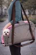 Puppy Xenos – Wielofunkcyjna Torba i Koc do Spania 2w1 dla Psów – Smycz z Karabińczykiem – (Taupe) – 62 x 26 x 28 cm