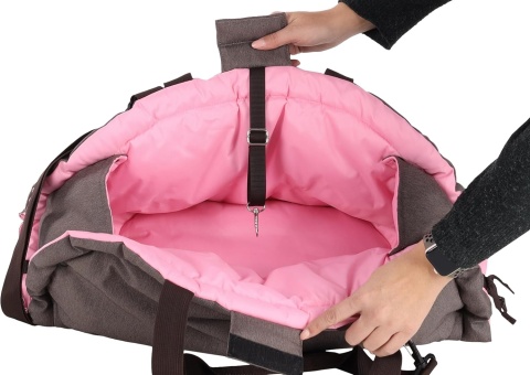 Puppy Xenos – Wielofunkcyjna Torba i Koc do Spania 2w1 dla Psów – Smycz z Karabińczykiem – (Taupe) – 62 x 26 x 28 cm