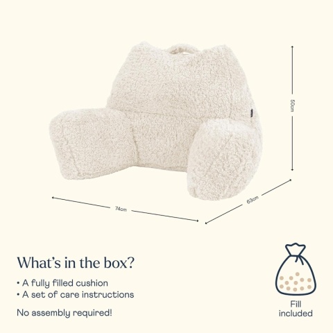 icon Teddy Bear Fluffy Fleece – Duża Puszysta Poduszka Wypoczynkowa z Oparciem i Ramionami (Cuddle Cushion)