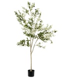 Beliani® Olive Tree – Sztuczne Drzewko Oliwne (178 cm) – Realistyczne Liście i Owoce, Dociążona Donica Cementowa