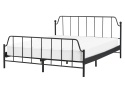 Łóżko metalowe 160x200 cm MAURESSAC czarne ze stelażem industrialne nowoczesne