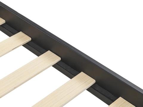 Łóżko metalowe 160x200 cm MAURESSAC czarne ze stelażem industrialne nowoczesne