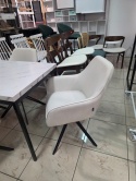 Marmur White & Steel – Nowoczesny Stół do Jadalni i Kuchni (120 x 70 x 75 cm) – Blat w Optyce Białego Marmuru (Laminat