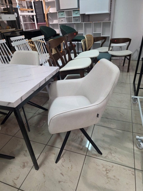 Marmur White & Steel – Nowoczesny Stół do Jadalni i Kuchni (120 x 70 x 75 cm) – Blat w Optyce Białego Marmuru (Laminat