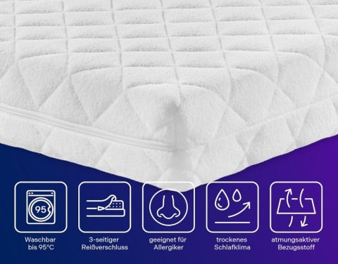 Traumnacht® Trendline BT-Kiddy – Ekskluzywny Antyalergiczny Materac Dziecięcy – 70 x 140 x 9 cm