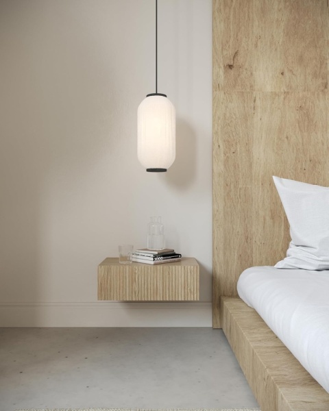 Selsey® Nolie – Ekskluzywny Wiszący Stolik Nocny w Stylu Japandi – Pojemna Szuflada z Systemem Push-To-Open