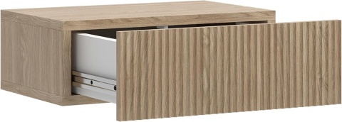 Selsey® Nolie – Ekskluzywny Wiszący Stolik Nocny w Stylu Japandi – Pojemna Szuflada z Systemem Push-To-Open