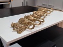 KARE DESIGN Monkey Hook® – Złoty Wieszak Ścienny z Motywem Zwierzęcym – 8 Solidnych Haczyków – Materiał: Polirezyna Premium